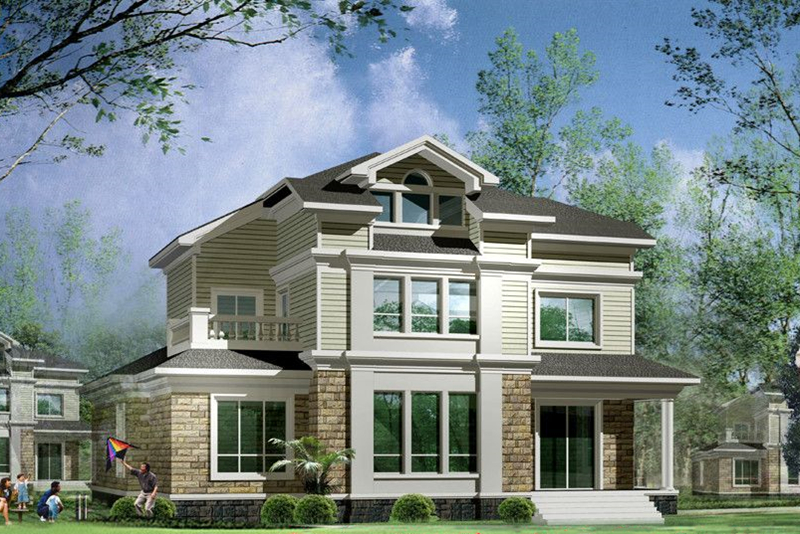 三層輕鋼別墅效果圖 三層輕鋼別墅效果圖