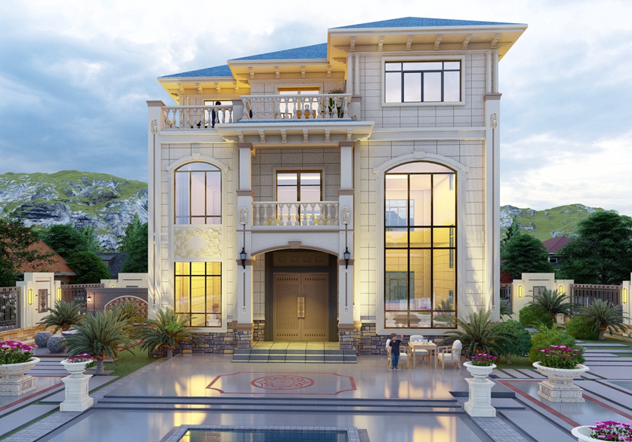 歐式風格輕鋼別墅：浪漫與經(jīng)典的結合