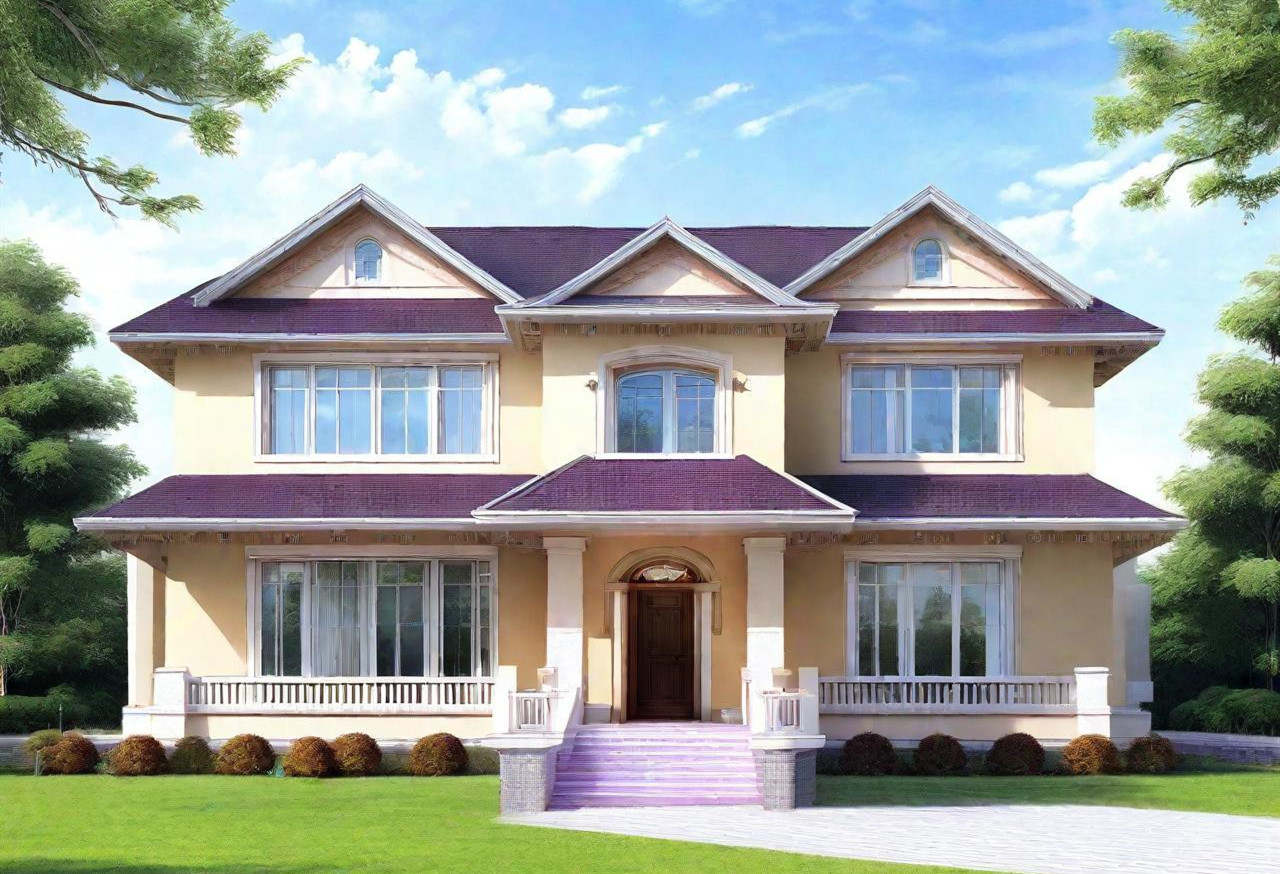 歐式輕鋼別墅外觀效果圖（三）