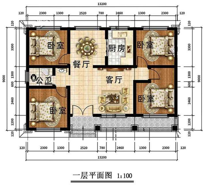 單層歐式輕鋼別墅室內(nèi)設(shè)計(jì)圖