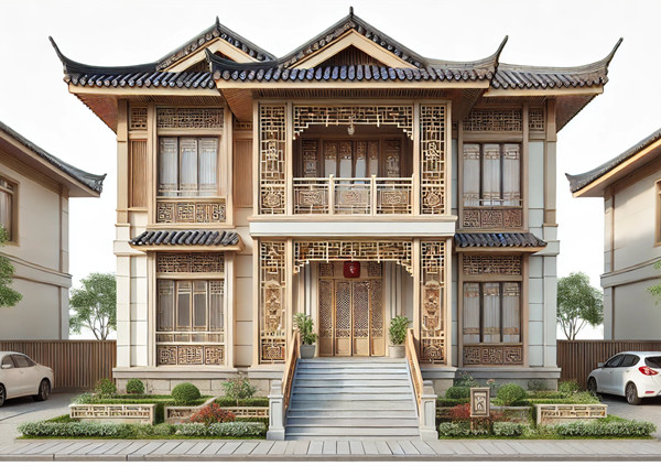 150平方米中式輕鋼別墅戶型設(shè)計(jì)圖，感受高端與古典之美